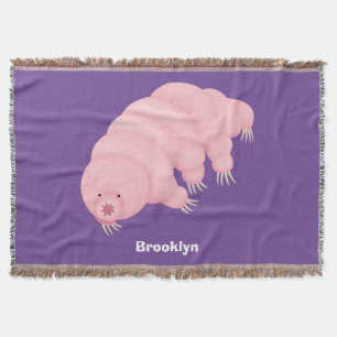 Schattige roze tardigrade waterbeer cartoon deken