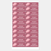 Schattige roze tardigrade waterbeer gepersonalisee labels (Vel)