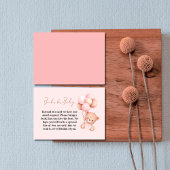 Schattige Roze Teddybeer Boeken voor Baby shower Informatiekaartje
