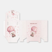 Schattige Roze Teddybeer Hete Luchtballonpartij Bedankdoosjes (Uitgevouwen)