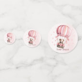 Schattige Roze Teddybeer Hete Luchtballonpartij Confetti (Achterkanten)
