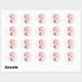 Schattige Roze Teddybeer Hete Luchtballonpartij Ronde Sticker (Vel)