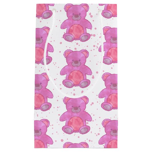 Schattige roze teddybeer klein cadeauzakje (Voorkant)