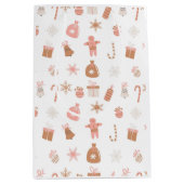 Schattige roze thema kerst medium cadeauzakje (Voorkant)