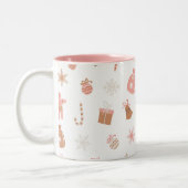 Schattige roze thema kerst tweekleurige koffiemok (Links)