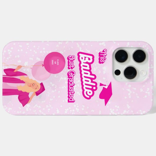 Schattige roze "This Baddie" gepersonaliseerd Afst Case-Mate iPhone Case (Achterkant (horizontaal))
