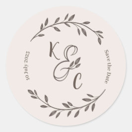 schattige roze trouwstickers ronde sticker