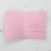Schattige Roze Tulp en Witte Hartjes Moederdag Kaart (Binnen)