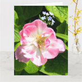 Schattige roze tulp kaart (Gele Bloem)