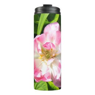 Schattige roze tulp thermosbeker