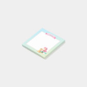 Schattige Roze Turquoise Zeemeermin Gepersonalisee Post-it® Notes (Schuin)