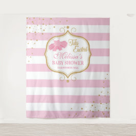 Schattige roze tutu ballerina baby shower wandkleed