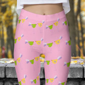 Schattige roze Twee kleine vogelpatronen Leggings