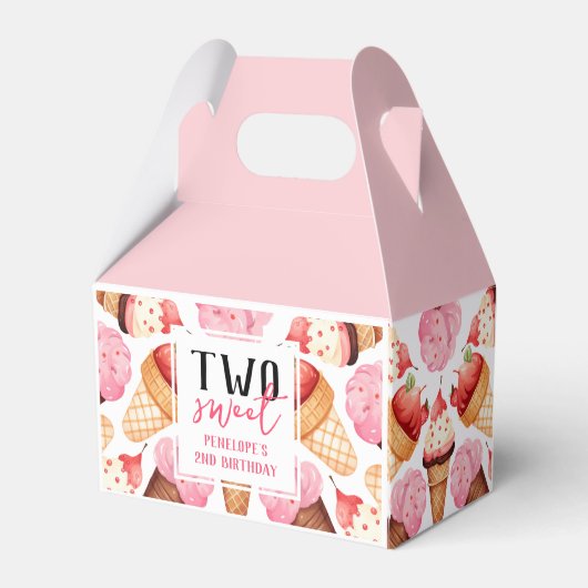 Schattige Roze Twee lieve 2e verjaardag Bedankt Bedankdoosjes (Achterkant)