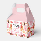 Schattige Roze Twee lieve 2e verjaardag Bedankt Bedankdoosjes (Voorkant Zijde)