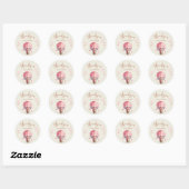 Schattige Roze Uil Bedankt Ronde Sticker (Vel)