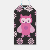 Schattige roze uil cadeaulabel (Voorkant)