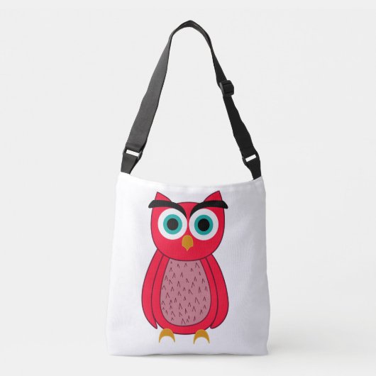 Schattige Roze Uil Crossbody Tas (Voorkant)