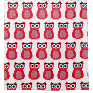 Schattige Roze Uil Douchegordijn
