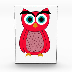 Schattige Roze Uil Fotoblokken