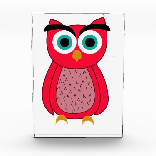 Schattige Roze Uil Fotoblokken (Voorkant)