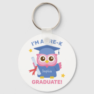 Schattige Roze Uil, Ik ben een Afgestudeerde aan d Sleutelhanger