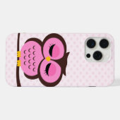 Schattige Roze Uil iPhone Hoesje (Achterkant horizontaal)