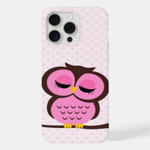 Schattige Roze Uil iPhone 15 Pro Max Case