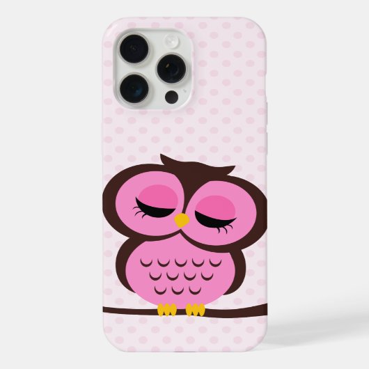 Schattige Roze Uil iPhone Hoesje (Achterkant)