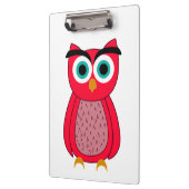 Schattige Roze Uil Klembord (Links)
