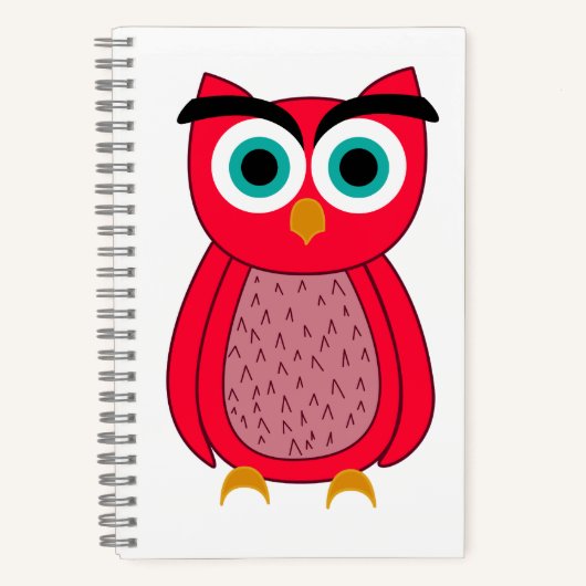 Schattige Roze Uil Notitieboek (Voorkant)