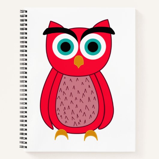 Schattige Roze Uil Notitieboek (Voorkant)