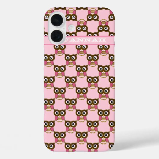 Schattige Roze Uil Patroon Kies kleur Case-Mate iPhone Case (Achterkant)