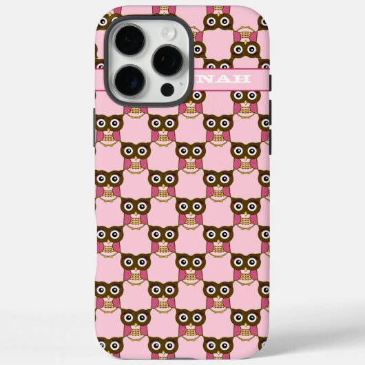Schattige Roze Uil Patroon Kies kleur Case-Mate iPhone Case (Achterkant)