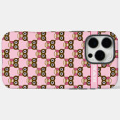 Schattige Roze Uil Patroon Kies kleur Case-Mate iPhone Case (Achterkant (horizontaal))