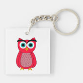 Schattige Roze Uil Sleutelhanger (Achterkant)