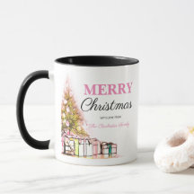 Schattige Roze Vakantieboom Vrolijk Kerstfeest Fav