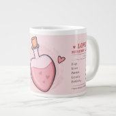 Schattige Roze Valentijn Cupid Love Spell Grote Koffiekop (Voorkant rechts)