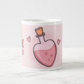 Schattige Roze Valentijn Cupid Love Spell Grote Koffiekop (Voorkant)