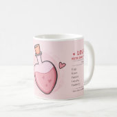 Schattige Roze Valentijn Cupid Love Spell Koffiemok (Voorkant rechts)