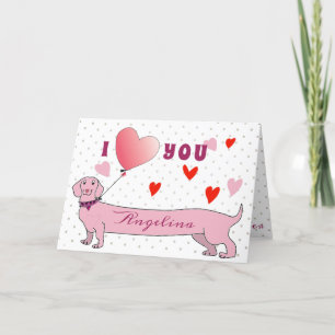 Schattige Roze Valentijnsdag Feestdagen Kaart