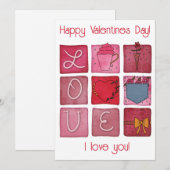 Schattige Roze Valentijnsdag Feestdagenkaart (Voorkant / Achterkant)