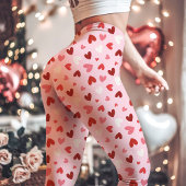 Schattige Roze Valentijnsdag Hartpatroon Leggings