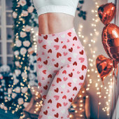 Schattige Roze Valentijnsdag Hartpatroon Leggings