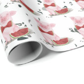 Schattige Roze Varken Bowtie Watermeloen Patroon T Cadeaupapier (Rol Hoek)