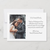 Schattige roze varken bruiloft paar | Achterfoto Bedankkaart (Achterkant)