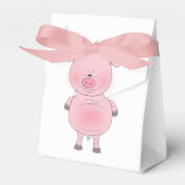 Schattige roze varken Cartoon Bedankdoosjes (Voorkant Zijde)