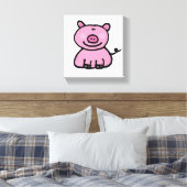 Schattige Roze Varken Cartoon Canvas Afdruk (Insitu (Slaapkamer))