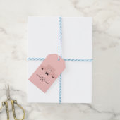 Schattige roze varken dank u cadeaulabel (Met Touw)