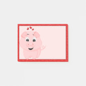 Schattige roze varken en harten post-it® notes (Voorkant)